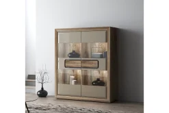 Hjørneskap|Skap-Corlius Vitrineskap 41x134 cm Beige/Brun
