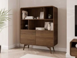 Hattehylle|Hjørnehylle-Corvan Bokhylle 130 cm brown