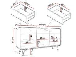 Skap|Vegghengt Oppbevaring-Corvan Skjenk 160 cm brown