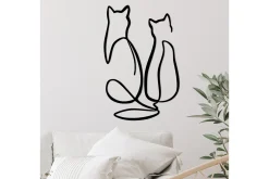 Skilt-Couple Cat Love Veggdekor Svart