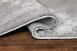 KM Home Moderne Tepper-Cozy Ryeteppe Rundt 200 cm Sølv