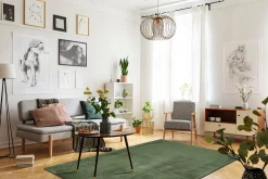 KM Home Moderne Tepper-Cozy Ryeteppe 200x290 cm Rektangulær Grønn