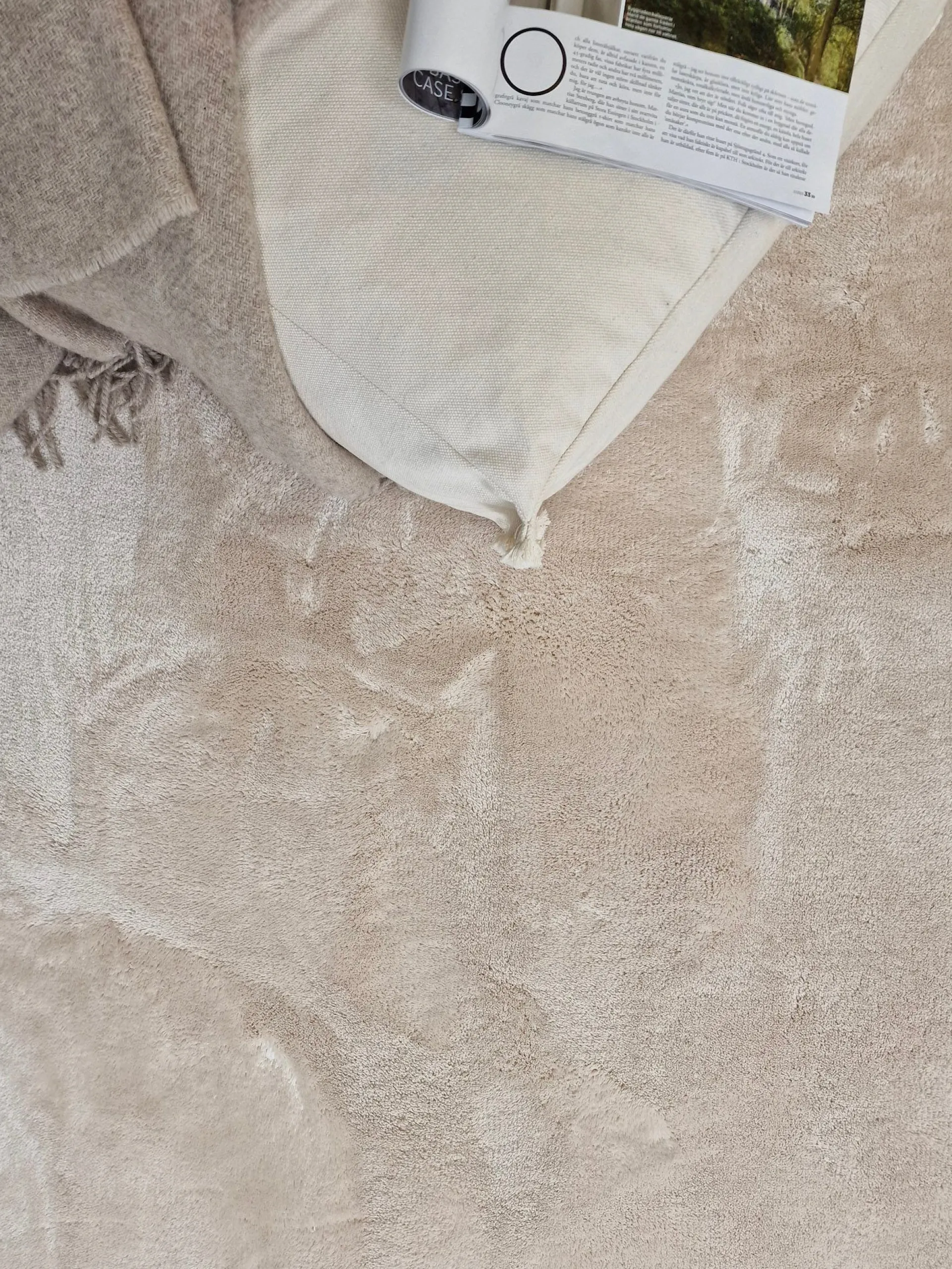 KM Home Moderne Tepper-Cozy Ryeteppe 110x160 cm Rektangulær Natur