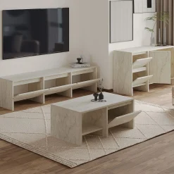 Møbelsett Til Stue-Crala Stuemøbelsett 160x40x35 cm Travertin