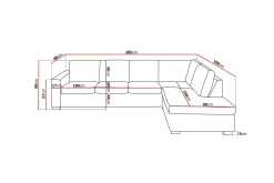 Basic Home Crazy Limited Edition 4-seters Høyrevendt L-formet Sjeselongsofa i Stoff