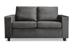 Basic Home 2 Seter Sofa-Crazy 2-seters Fløyelssofa Mørkegrå