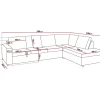 Basic Home Sofa Med Sjeselong-Crazy 4-seters Høyrevendt L-formet Sjeselongsofa i Stoff Grey