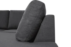 Basic Home U-Sofa-Crazy 5-seters Høyrevendt U-formet X-Large Sofa med Divan og Sjeselong i Stoff Mørkegrå