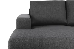 Basic Home U-Sofa-Crazy 5-seters Høyrevendt U-formet X-Large Sofa med Divan og Sjeselong i Stoff Mørkegrå