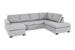 Basic Home Crazy 4-seters Høyrevendt U-formet Large Sofa med Divan og Sjeselong i Stoff