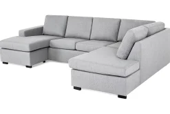 Basic Home Crazy 4-seters Høyrevendt U-formet Large Sofa med Divan og Sjeselong i Stoff