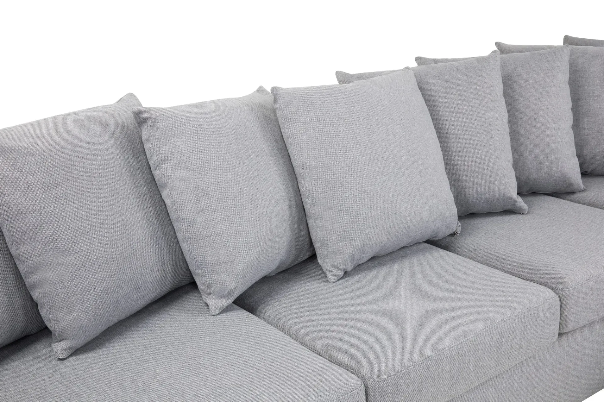 Basic Home Crazy 5-seters Høyrevendt U-formet X-Large Sofa med Divan og Sjeselong i Stoff inkl. Pynteputer