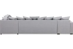 Basic Home Crazy 5-seters Høyrevendt U-formet X-Large Sofa med Divan og Sjeselong i Stoff inkl. Pynteputer