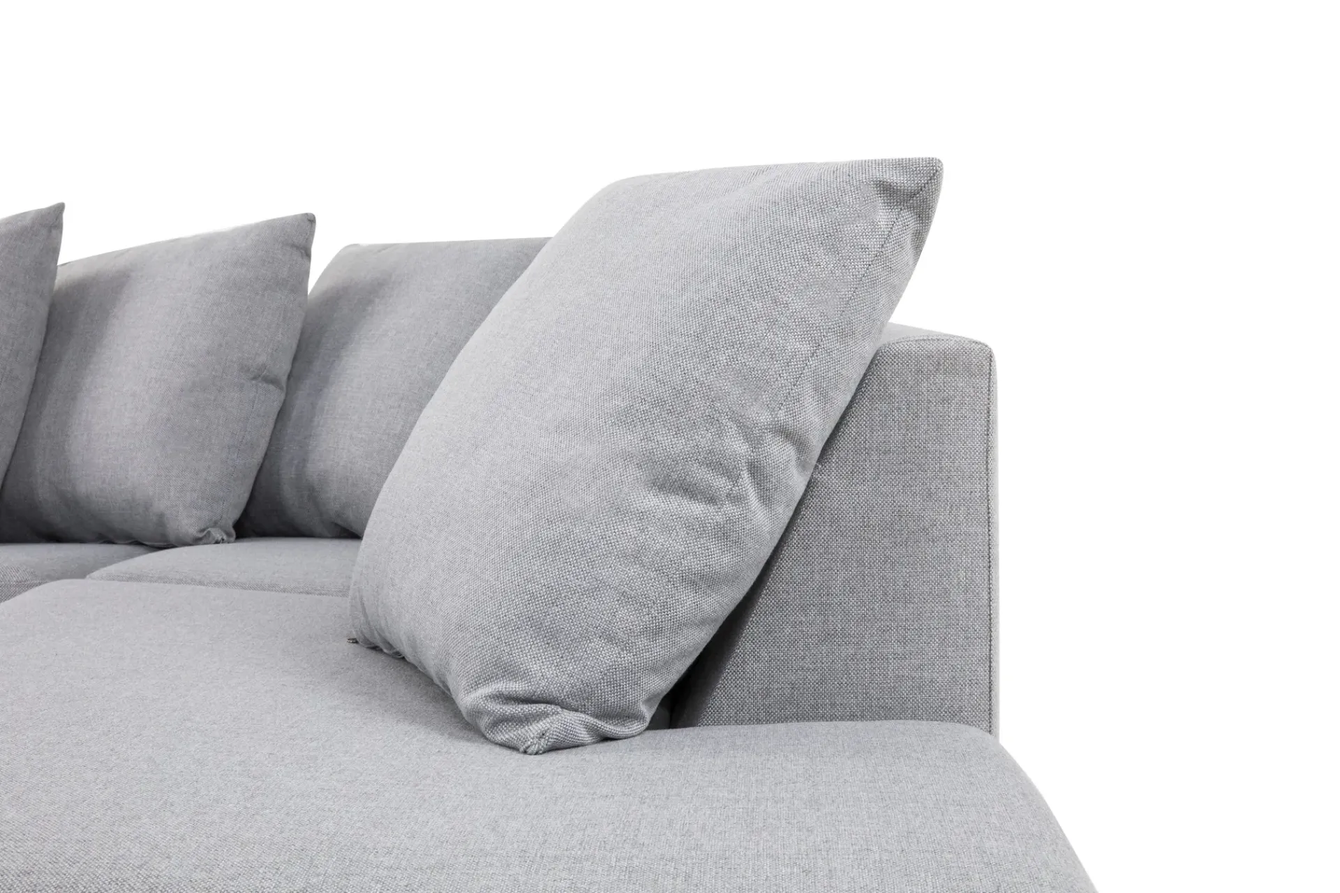 Basic Home Crazy 5-seters Høyrevendt U-formet X-Large Sofa med Divan og Sjeselong i Stoff inkl. Pynteputer