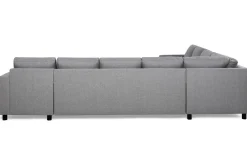 Basic Home Hjørnesofa-Crazy 7-seters Høyrevendt U-formet XX-Large Hjørnesofa med Divan i Stoff Grey