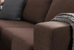 Basic Home Hjørnesofa-Crazy 5-seters Vendbar L-formet Large Hjørnesofa i Stoff Brun