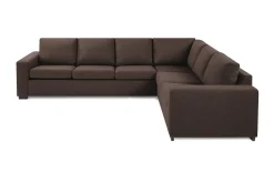 Basic Home Hjørnesofa-Crazy 5-seters Vendbar L-formet Large Hjørnesofa i Stoff Brun
