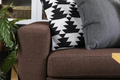 Basic Home Hjørnesofa-Crazy 5-seters Vendbar L-formet Large Hjørnesofa i Stoff Brun