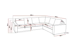 Basic Home Sofa Med Sjeselong-Crazy 5-seters Vendbar L-formet Large Hjørnesofa i Kunstlær Svart