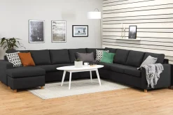 Basic Home Crazy 7-seters Vendbar U-formet XX-Large Hjørnesofa med Divan i Stoff