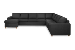 Basic Home Hjørnesofa-Crazy 7-seters Vendbar U-formet XX-Large Hjørnesofa med Divan i Stoff Grey