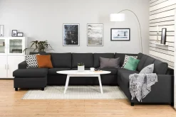 Basic Home Hjørnesofa-Crazy 7-seters Vendbar U-formet XX-Large Hjørnesofa med Divan i Stoff Grey