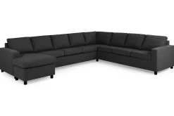 Basic Home Hjørnesofa-Crazy 7-seters Vendbar U-formet XX-Large Hjørnesofa med Divan i Stoff Grey