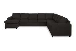 Basic Home Hjørnesofa-Crazy 7-seters Vendbar U-formet XX-Large Hjørnesofa med Divan i Stoff Grey
