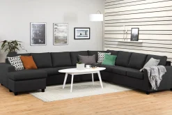 Basic Home Hjørnesofa-Crazy 7-seters Vendbar U-formet XX-Large Hjørnesofa med Divan i Stoff Grey