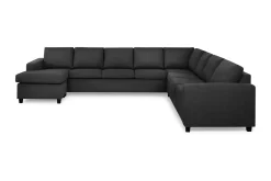 Basic Home Hjørnesofa-Crazy 7-seters Vendbar U-formet XX-Large Hjørnesofa med Divan i Stoff Grey