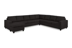 Basic Home Hjørnesofa-Crazy 7-seters Vendbar U-formet XX-Large Hjørnesofa med Divan i Stoff Grey