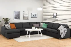 Basic Home Crazy 7-seters Vendbar U-formet XX-Large Hjørnesofa med Divan i Stoff