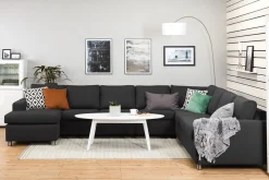 Basic Home Crazy 7-seters Vendbar U-formet XX-Large Hjørnesofa med Divan i Stoff