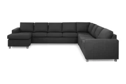 Basic Home Crazy 7-seters Vendbar U-formet XX-Large Hjørnesofa med Divan i Stoff