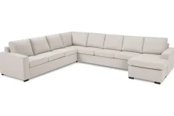 Basic Home 2 Seter Sofa|Sofa Med Sjeselong-Crazy 7-seters Vendbar U-formet XX-Large Hjørnesofa med Divan i Stoff Beige