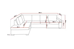 Basic Home Sofa Med Sjeselong-Crazy 4-seters Venstrevendt L-formet Sjeselongsofa i Stoff Beige