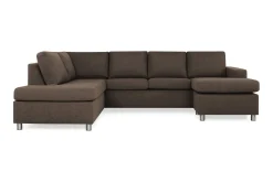 Basic Home Crazy 4-seters Venstrevendt U-formet Large Sofa med Divan og Sjeselong i Stoff