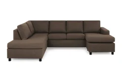 Basic Home Crazy 4-seters Venstrevendt U-formet Large Sofa med Divan og Sjeselong i Stoff