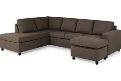Basic Home Crazy 4-seters Venstrevendt U-formet Large Sofa med Divan og Sjeselong i Stoff