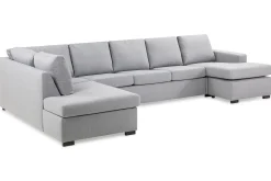 Basic Home 2 Seter Sofa|Sofa Med Sjeselong-Crazy 5-seters Venstrevendt U-formet X-Large Sofa med Divan og Sjeselong i Stoff Grey