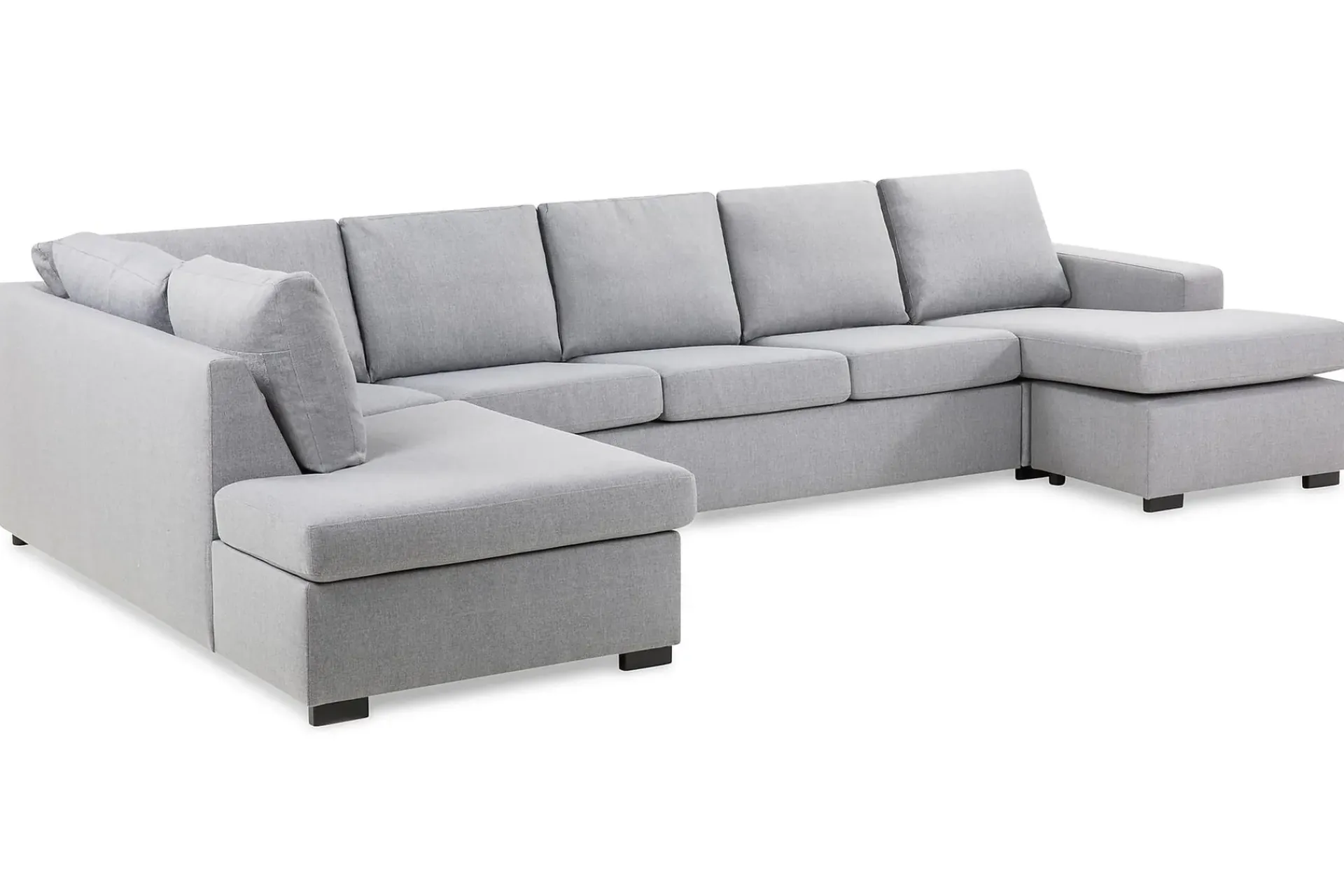 Basic Home 2 Seter Sofa|Sofa Med Sjeselong-Crazy 5-seters Venstrevendt U-formet X-Large Sofa med Divan og Sjeselong i Stoff Grey