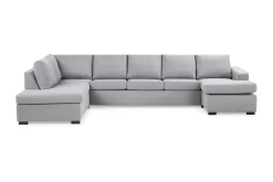 Basic Home 2 Seter Sofa|Sofa Med Sjeselong-Crazy 5-seters Venstrevendt U-formet X-Large Sofa med Divan og Sjeselong i Stoff Grey