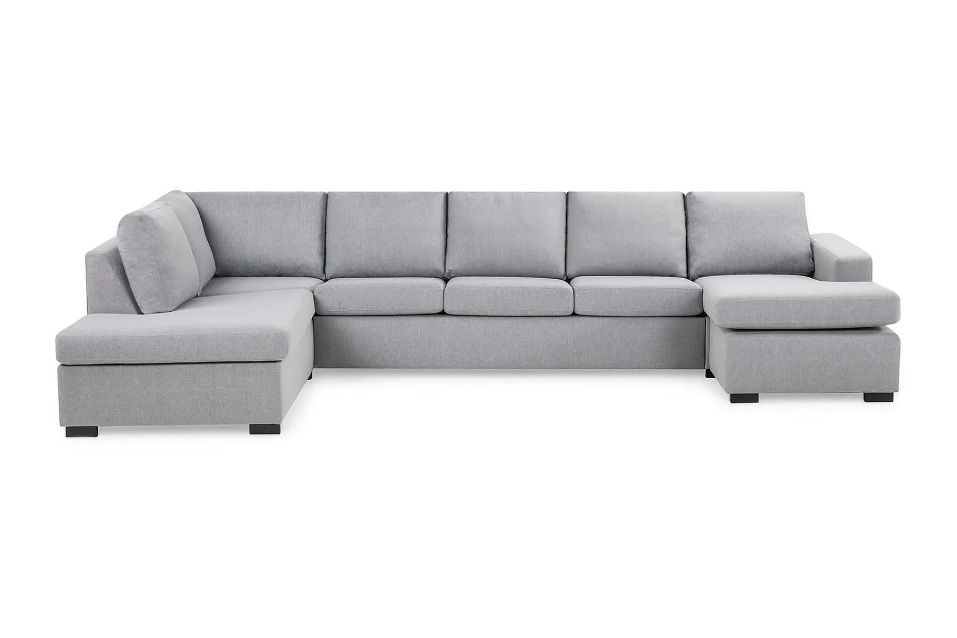 Basic Home 2 Seter Sofa|Sofa Med Sjeselong-Crazy 5-seters Venstrevendt U-formet X-Large Sofa med Divan og Sjeselong i Stoff Grey