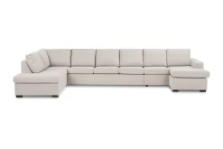 Basic Home 2 Seter Sofa|Sofa Med Sjeselong-Crazy 6-seters Venstrevendt U-formet XX-Large Sofa med Divan og Sjeselong i Stoff Beige