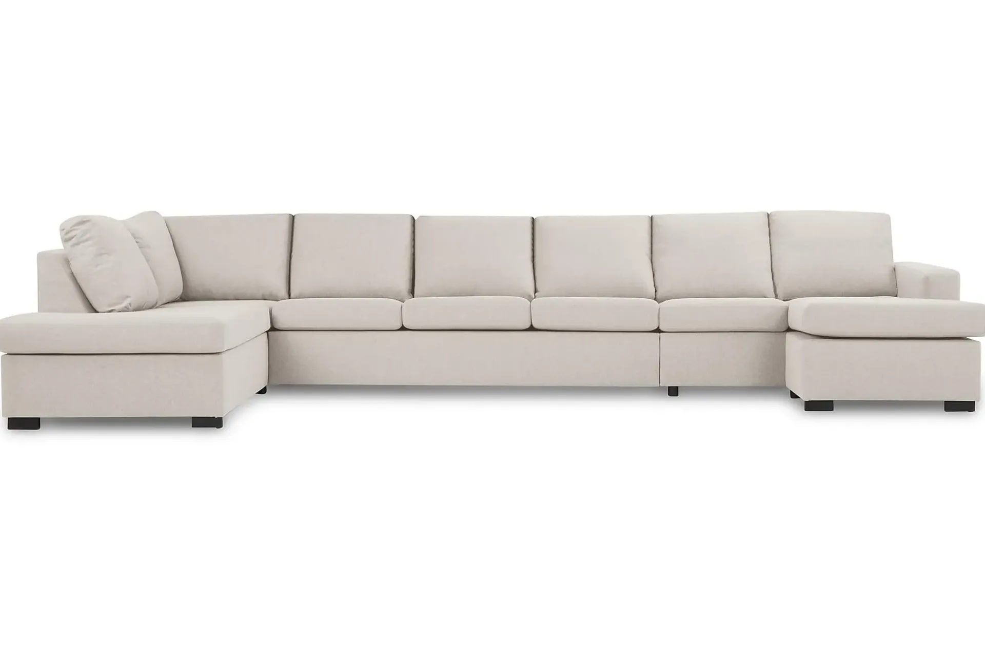 Basic Home 2 Seter Sofa|Sofa Med Sjeselong-Crazy 6-seters Venstrevendt U-formet XX-Large Sofa med Divan og Sjeselong i Stoff Beige