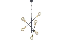 Trio Lighting Cross Pendellampe 6xE27 med svart / gull