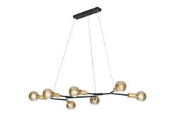 Trio Lighting Cross Pendellampe 7xE27 med svart / gull