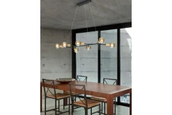 Trio Lighting Cross Pendellampe 7xE27 med svart / gull