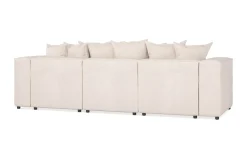 Andrarum Sofa Med Sjeselong-Cubo 4-seters Dyp Modulsofa med Divan i Stoff Beige