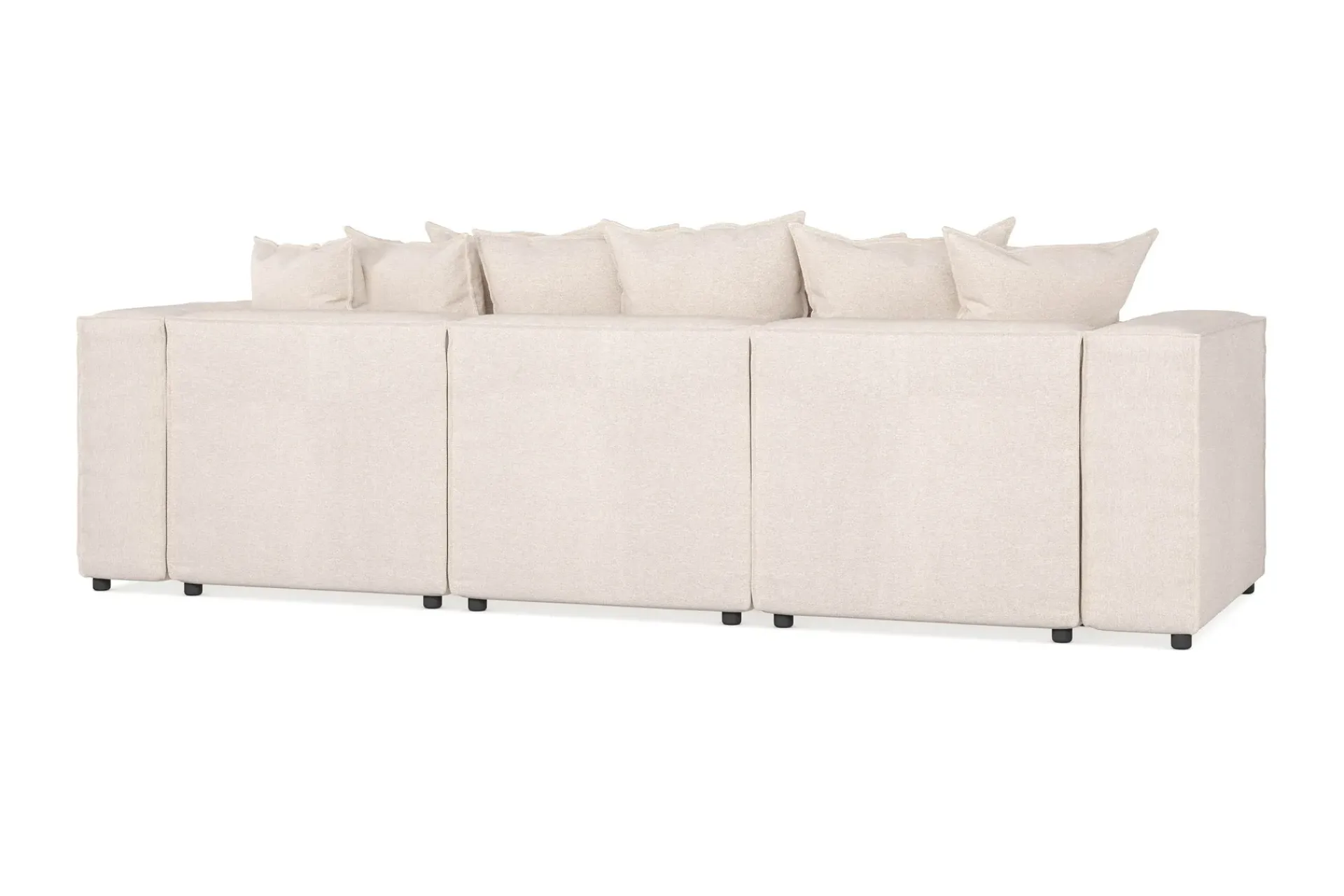 Andrarum Sofa Med Sjeselong-Cubo 4-seters Dyp Modulsofa med Divan i Stoff Beige